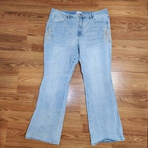 Artemis Vintage High Rise Embroidered Modern Bootcut Jeans Sz 18 Womens MSRP$100